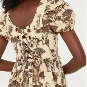 Tuckernuck Hyacinth House Camilla Corset Midi in Brown Toile Dress M